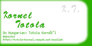 kornel totola business card